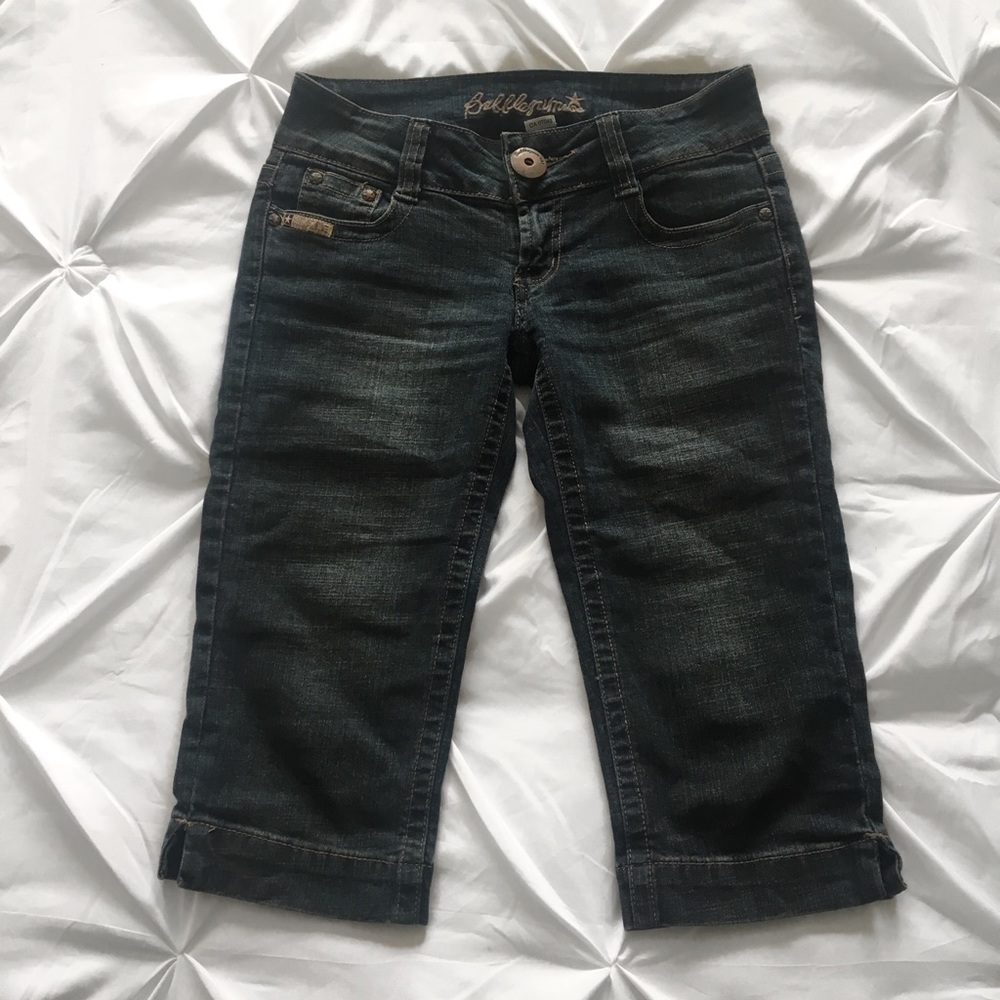 Bubblegum | Dark wash denim walking shorts